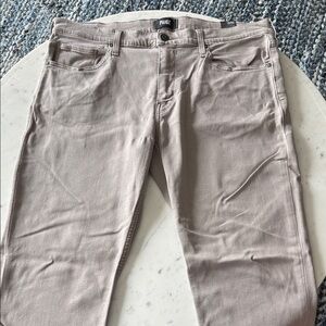 PAIGE Men's Slim Straight Stretch Jeans in Tan/Taupe 36x31